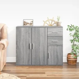 Aparador de madera contrachapada gris Sonoma 91x29,5x75 cm de vidaXL, Aparadores - Ref: Foro24-823275, Precio: 87,64 €, Descu...