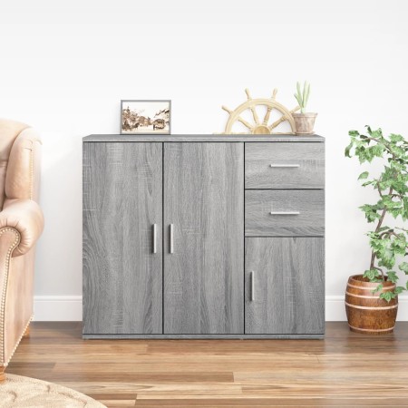 Aparador de madera contrachapada gris Sonoma 91x29,5x75 cm de vidaXL, Aparadores - Ref: Foro24-823275, Precio: 88,98 €, Descu...
