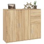 Aparador de madera contrachapada roble Sonoma 91x29,5x75 cm de vidaXL, Aparadores - Ref: Foro24-823272, Precio: 98,74 €, Desc...