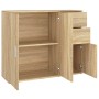 Aparador de madera contrachapada roble Sonoma 91x29,5x75 cm de vidaXL, Aparadores - Ref: Foro24-823272, Precio: 98,74 €, Desc...