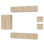 Set de muebles para TV 8 pzas madera contrachapada roble Sonoma en Muebles TV | Comprar online en Foru.es