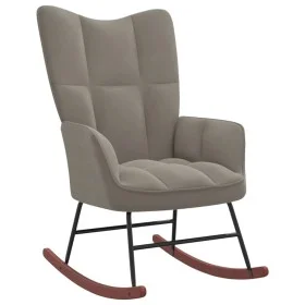 Silla mecedora de terciopelo gris claro de vidaXL, Mecedoras - Ref: Foro24-328139, Precio: 118,18 €, Descuento: %
