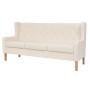 Conjunto de sofás 2 piezas tela blanco crema de vidaXL, Sofás - Ref: Foro24-274930, Precio: 851,05 €, Descuento: %