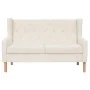 Conjunto de sofás 2 piezas tela blanco crema de vidaXL, Sofás - Ref: Foro24-274930, Precio: 837,74 €, Descuento: %