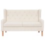 Conjunto de sofás 2 piezas tela blanco crema de vidaXL, Sofás - Ref: Foro24-274930, Precio: 851,05 €, Descuento: %