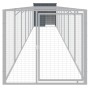 Caseta perros con corral acero galvanizado gris 110x813x110 cm de vidaXL, Casetas para perros - Ref: Foro24-3189081, Precio: ...