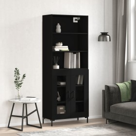 Aparador alto madera contrachapada negro 69,5x34x180 cm de vidaXL, Aparadores - Ref: Foro24-3189318, Precio: 151,71 €, Descue...