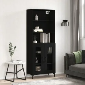 Tall black plywood sideboard 69.5x34x180 cm by vidaXL, Sideboards - Ref: Foro24-3189318, Price: 147,56 €, Discount: %