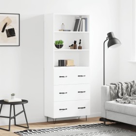 Aparador alto madera contrachapada blanco 69,5x34x180 cm de vidaXL, Aparadores - Ref: Foro24-3189373, Precio: 154,06 €, Descu...