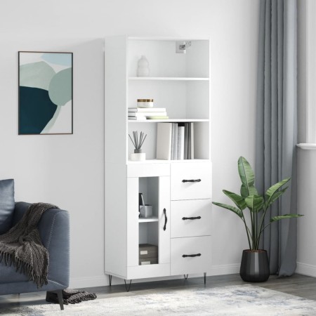 Aparador alto madera contrachapada blanco 69,5x34x180 cm de vidaXL, Aparadores - Ref: Foro24-3189501, Precio: 146,94 €, Descu...