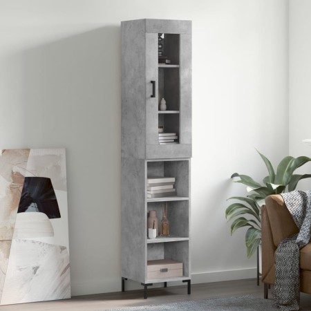 Aparador de madera contrachapada gris hormigón 34,5x34x180 cm de vidaXL, Aparadores - Ref: Foro24-3199365, Precio: 93,11 €, D...