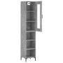 Aparador de madera contrachapada gris hormigón 34,5x34x180 cm de vidaXL, Aparadores - Ref: Foro24-3199365, Precio: 93,11 €, D...