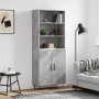 Aparador alto madera contrachapada gris hormigón 69,5x34x180 cm de vidaXL, Aparadores - Ref: Foro24-3189249, Precio: 128,93 €...