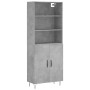 Aparador alto madera contrachapada gris hormigón 69,5x34x180 cm de vidaXL, Aparadores - Ref: Foro24-3189249, Precio: 128,93 €...