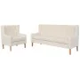 2-piece sofa set cream white fabric by vidaXL, Sofas - Ref: Foro24-274929, Price: 613,12 €, Discount: %