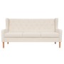 Conjunto de sofás 2 piezas tela blanco crema de vidaXL, Sofás - Ref: Foro24-274929, Precio: 620,96 €, Descuento: %