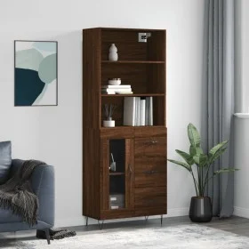 Hohes Sideboard aus braunem Eichensperrholz, 69,5 x 34 x 180 cm von vidaXL, Sideboards - Ref: Foro24-3189508, Preis: 149,52 €...