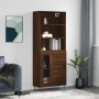Aparador alto madera contrachapada marrón roble 69,5x34x180 cm de vidaXL, Aparadores - Ref: Foro24-3189508, Precio: 161,26 €,...