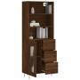 Aparador alto madera contrachapada marrón roble 69,5x34x180 cm de vidaXL, Aparadores - Ref: Foro24-3189508, Precio: 161,26 €,...