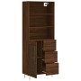 Aparador alto madera contrachapada marrón roble 69,5x34x180 cm de vidaXL, Aparadores - Ref: Foro24-3189508, Precio: 161,26 €,...