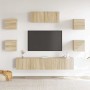 Set de muebles para TV 7 pzas madera contrachapada roble Sonoma en Muebles TV | Comprar online en Foru.es