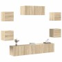 Set de muebles para TV 7 pzas madera contrachapada roble Sonoma en Muebles TV | Comprar online en Foru.es