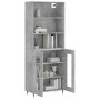 Aparador alto madera contrachapada gris hormigón 69,5x34x180 cm de vidaXL, Aparadores - Ref: Foro24-3189297, Precio: 129,40 €...
