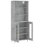 Aparador alto madera contrachapada gris hormigón 69,5x34x180 cm de vidaXL, Aparadores - Ref: Foro24-3189297, Precio: 129,40 €...