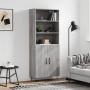 Aparador alto madera contrachapada gris sonoma 69,5x34x180 cm de vidaXL, Aparadores - Ref: Foro24-3189251, Precio: 135,77 €, ...