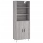 Aparador alto madera contrachapada gris sonoma 69,5x34x180 cm de vidaXL, Aparadores - Ref: Foro24-3189251, Precio: 135,77 €, ...