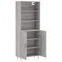 Aparador alto madera contrachapada gris sonoma 69,5x34x180 cm de vidaXL, Aparadores - Ref: Foro24-3189251, Precio: 135,77 €, ...