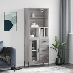 Aparador alto madera contrachapada gris sonoma 69,5x34x180 cm de vidaXL, Aparadores - Ref: Foro24-3189523, Precio: 172,29 €, ...