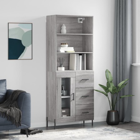 Aparador alto madera contrachapada gris sonoma 69,5x34x180 cm de vidaXL, Aparadores - Ref: Foro24-3189523, Precio: 172,29 €, ...