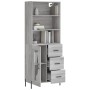 Aparador alto madera contrachapada gris sonoma 69,5x34x180 cm de vidaXL, Aparadores - Ref: Foro24-3189523, Precio: 172,29 €, ...