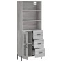 Aparador alto madera contrachapada gris sonoma 69,5x34x180 cm de vidaXL, Aparadores - Ref: Foro24-3189523, Precio: 172,29 €, ...