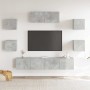 Set de muebles de TV 7 pzas madera contrachapada gris hormigón en Muebles TV | Comprar online en Foru.es