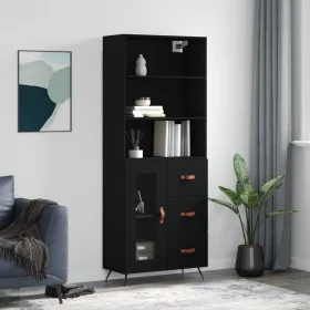 Aparador alto madera contrachapada negro 69,5x34x180 cm de vidaXL, Aparadores - Ref: Foro24-3189478, Precio: 157,46 €, Descue...