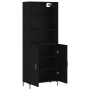 Aparador alto madera contrachapada negro 69,5x34x180 cm de vidaXL, Aparadores - Ref: Foro24-3189254, Precio: 137,89 €, Descue...