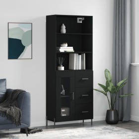 Aparador alto madera contrachapada negro 69,5x34x180 cm de vidaXL, Aparadores - Ref: Foro24-3189518, Precio: 182,83 €, Descue...