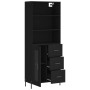Aparador alto madera contrachapada negro 69,5x34x180 cm de vidaXL, Aparadores - Ref: Foro24-3189518, Precio: 182,83 €, Descue...