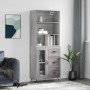 Aparador alto madera contrachapada gris sonoma 69,5x34x180 cm de vidaXL, Aparadores - Ref: Foro24-3189483, Precio: 157,58 €, ...