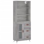 Aparador alto madera contrachapada gris sonoma 69,5x34x180 cm de vidaXL, Aparadores - Ref: Foro24-3189483, Precio: 157,58 €, ...