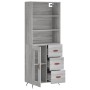 Aparador alto madera contrachapada gris sonoma 69,5x34x180 cm de vidaXL, Aparadores - Ref: Foro24-3189483, Precio: 157,58 €, ...