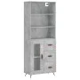 Concrete gray plywood tall sideboard 69.5x34x180 cm by vidaXL, Sideboards - Ref: Foro24-3189481, Price: 142,72 €, Discount: %