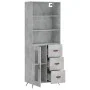 Concrete gray plywood tall sideboard 69.5x34x180 cm by vidaXL, Sideboards - Ref: Foro24-3189481, Price: 142,72 €, Discount: %