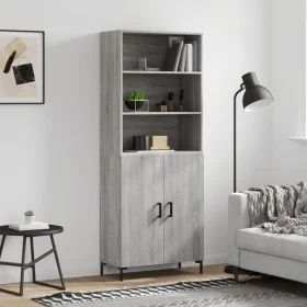 Tall gray Sonoma plywood sideboard 69.5x34x180 cm by vidaXL, Sideboards - Ref: Foro24-3189259, Price: 127,49 €, Discount: %