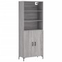 Aparador alto madera contrachapada gris sonoma 69,5x34x180 cm de vidaXL, Aparadores - Ref: Foro24-3189259, Precio: 132,25 €, ...