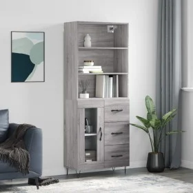 Aparador alto madera contrachapada gris sonoma 69,5x34x180 cm de vidaXL, Aparadores - Ref: Foro24-3189507, Precio: 146,68 €, ...
