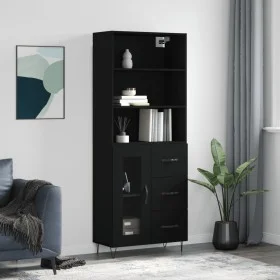 Aparador alto madera contrachapada negro 69,5x34x180 cm de vidaXL, Aparadores - Ref: Foro24-3189502, Precio: 156,17 €, Descue...
