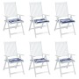 Cojines silla jardín 6 uds tela a rayas azul y blanco 50x50x3cm de vidaXL, Cojines para sillas y sofás - Ref: Foro24-361079, ...